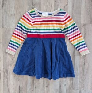 Hanna Andersson Rainbow Stripes Knit Sweater Dress, 4T (V4)